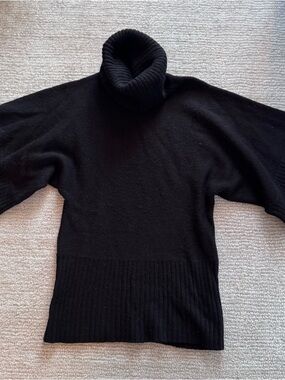 Banana Republic Black Ribbed Cowl Neck Sweater